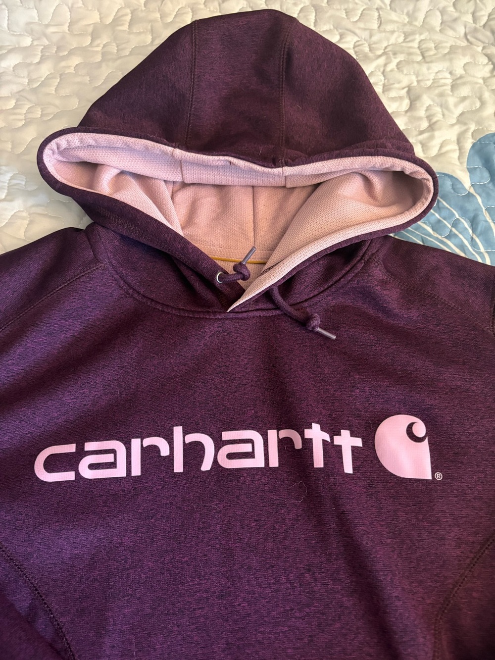 Carhartt Plum & Light Pink Logo Pullover Hoodie